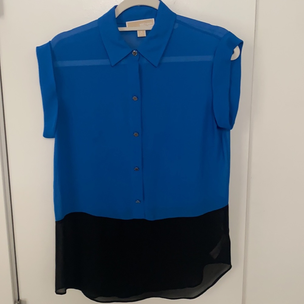 women’s mk cobalt blue and black top